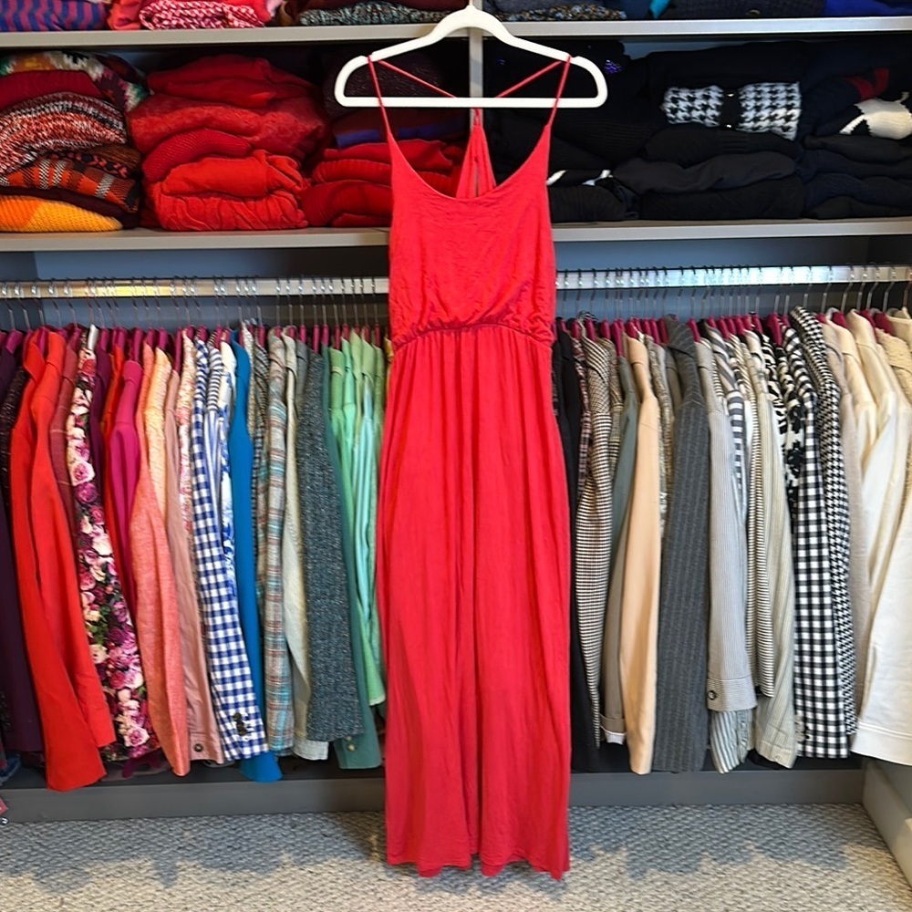 Rolla Coster pinkish red sleeveless elastic waistband maxi dress size S
